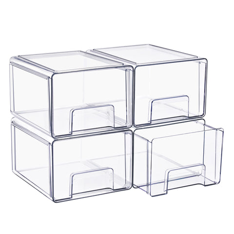 Stackable Storage Drawers Case with Handles