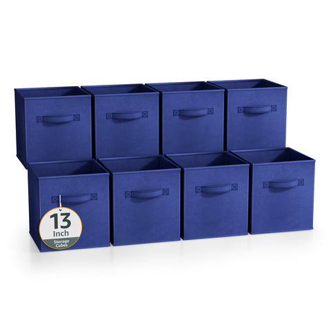 13" Cube Storage Bins (8 Pack, Solid Colors)