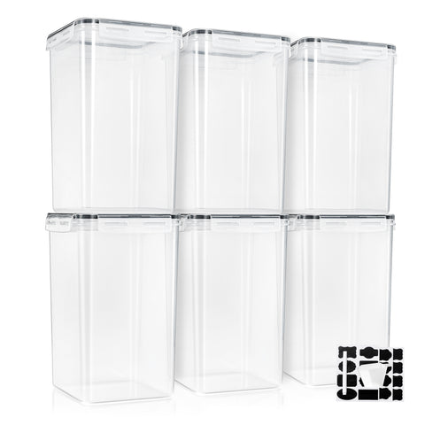 Tall Large Airtight Food Storage Containers (6 Pack)