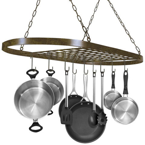 Pot Pan Ceiling Rack with Hooks