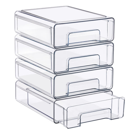 Stackable Storage Drawers Case with Handles