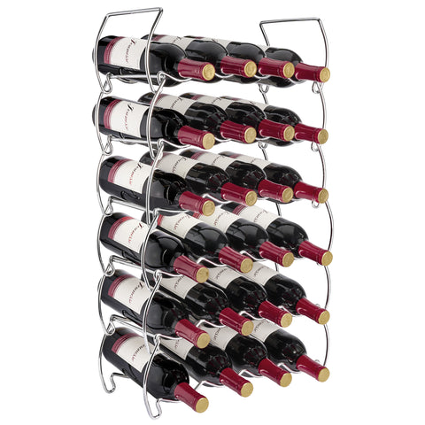 6-Tier Stackable and Detachable Wine Rack Holds 24 Bottles