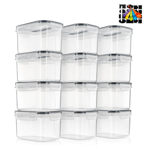 Medium Airtight Food Storage Containers With Lids (12 Pack)