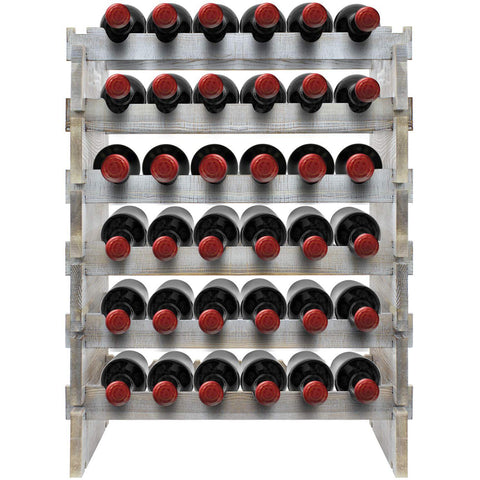 36 Bottle Rustic Wine Rack (6 Tiers)