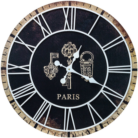 24" Paris Oversized Wall Clock (Roman)