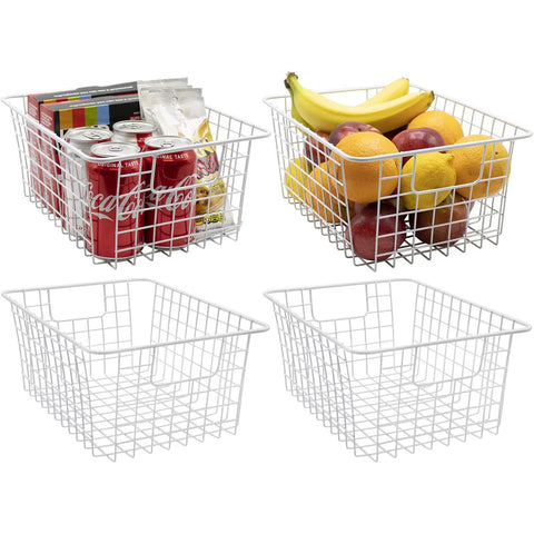 Metal Wire Storage Baskets (4 Pack)