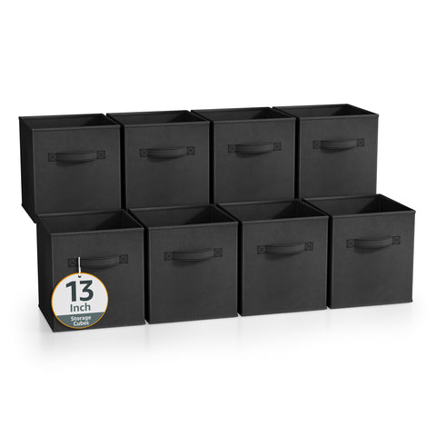 13" Large Cube Storage Bin ( 8 Pack, Neutral)