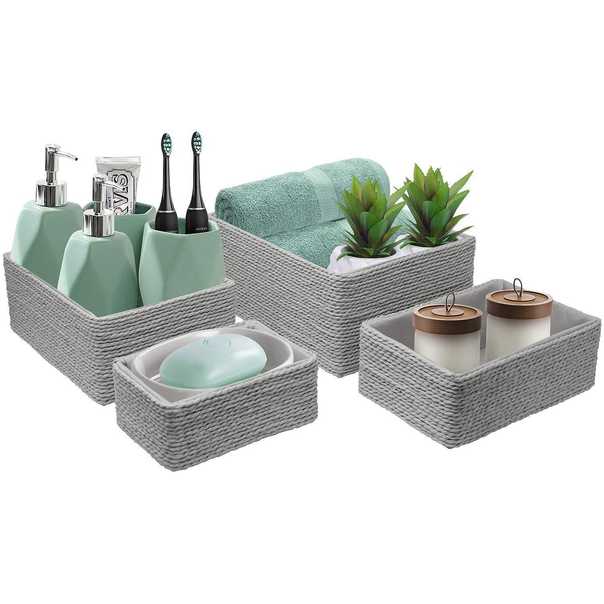 Woven Rope Baskets (4 Pack)