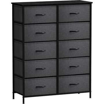 Sorbus Dresser with 10 Faux Wood Drawers,Greige