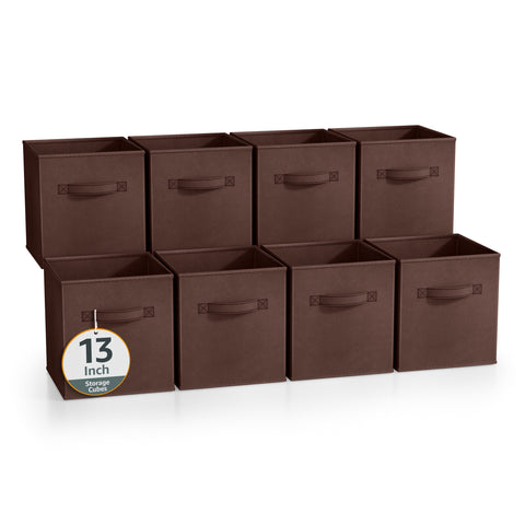 13" Large Cube Storage Bin ( 8 Pack, Neutral)