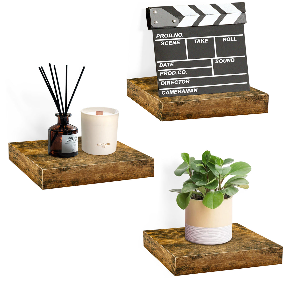 Floating Square Shelves (3 Pack)