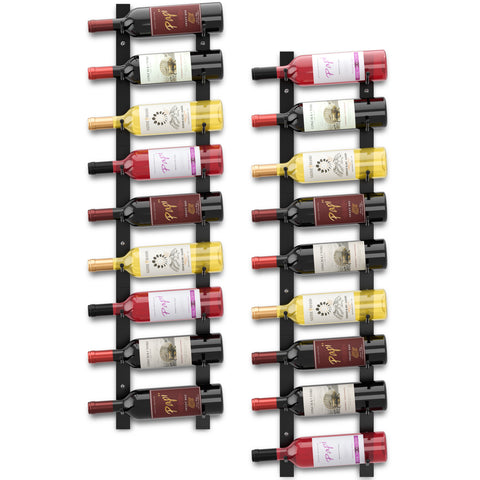 9-Tier, Single Row Wall Mounted Wine Rack