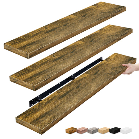 55-Inch Extra Long Floating Shelves (Set of 3)