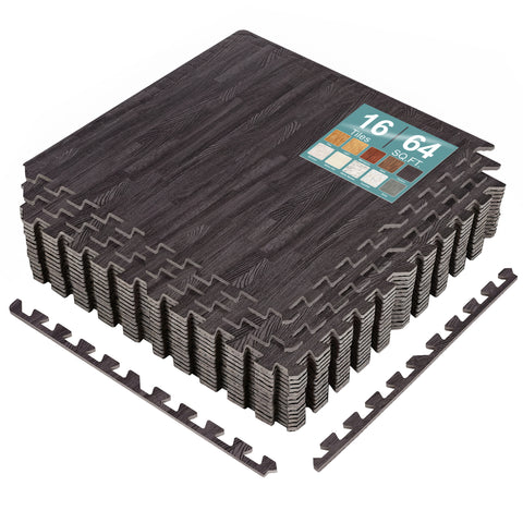 16 Tiles 64 Sq ft Wood Grain Foam Tiles