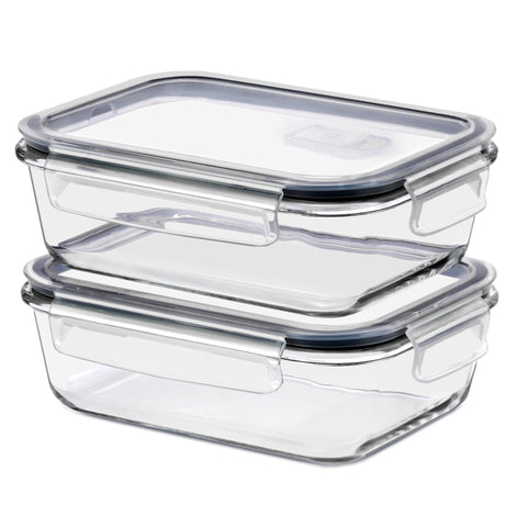 Glass Food Storage Containers with Lids and Vents