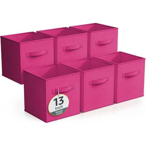 13" Large Cube Storage Bins (6 Pack Solid)