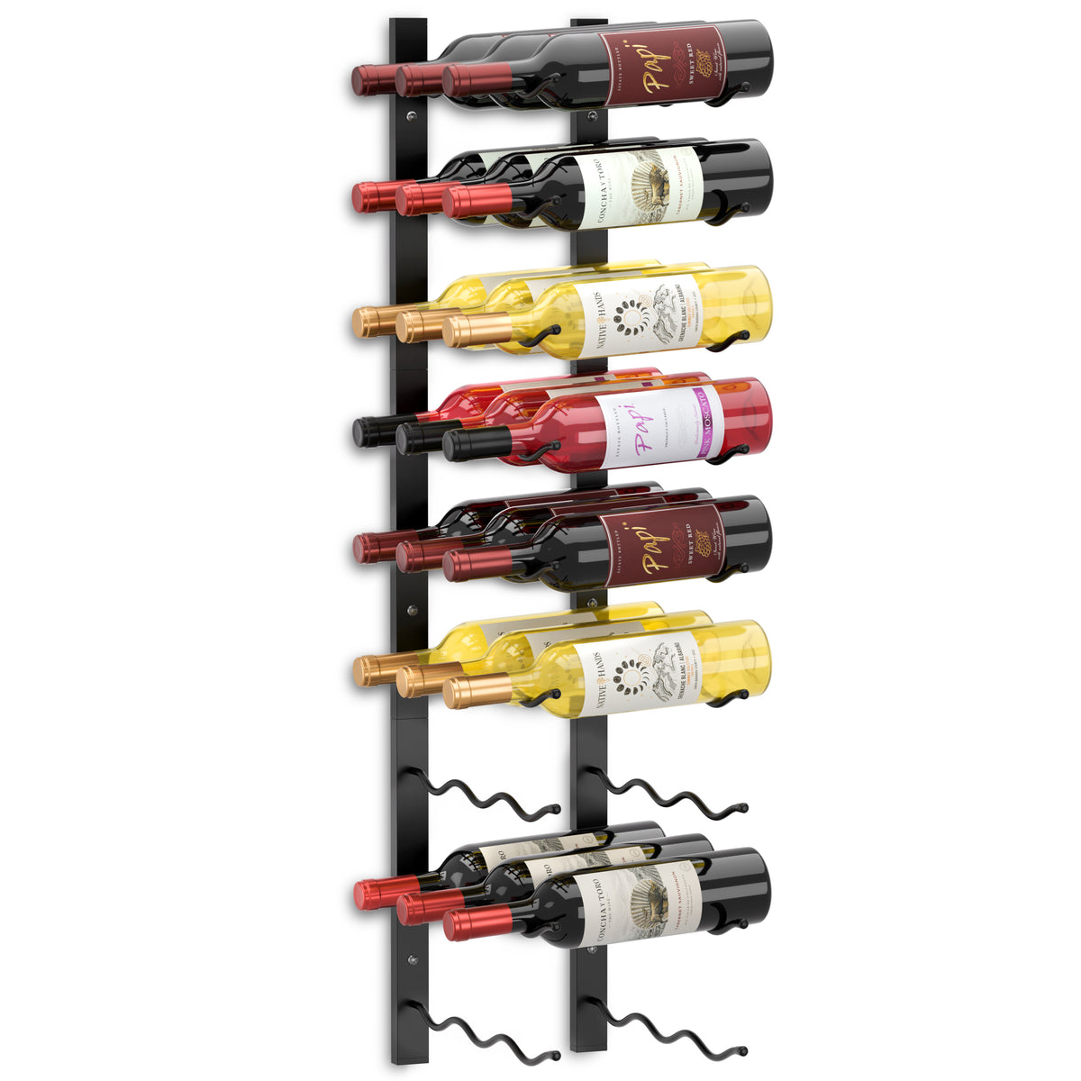 27-Bottle, Triple Row, Wall Mounted Wine Rack
