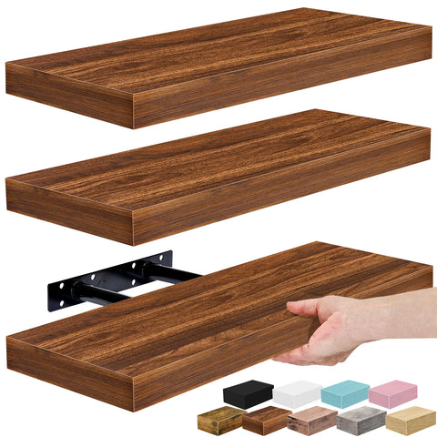 Rustic Rectangle Floating Shelves (3 Pack)
