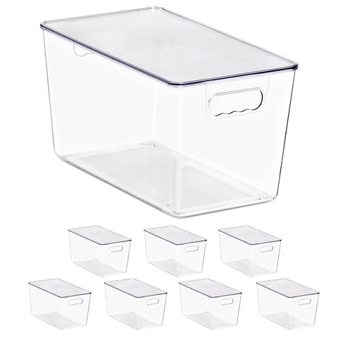 Clear Storage Bins with Lids and Handles