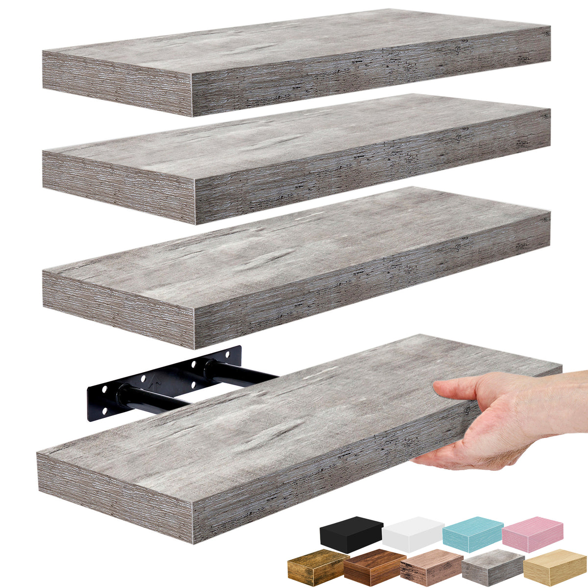 Wall Mounted Bookshelf (4 Pack)