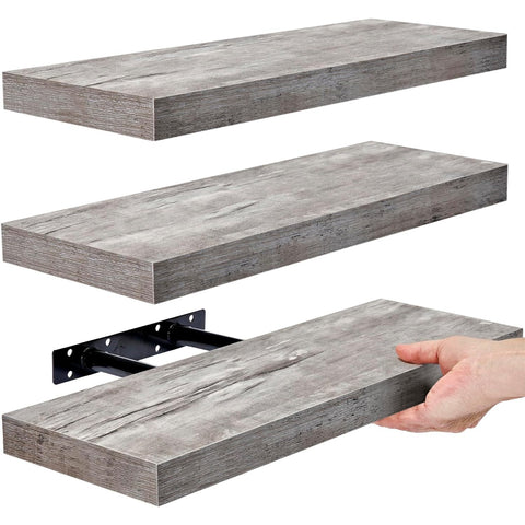 Rustic Rectangle Floating Shelves (3 Pack)