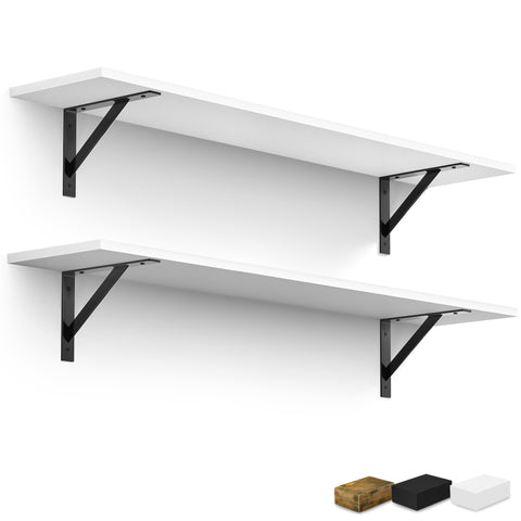 Wall Shelves with Metal Bracket (Set of 2)