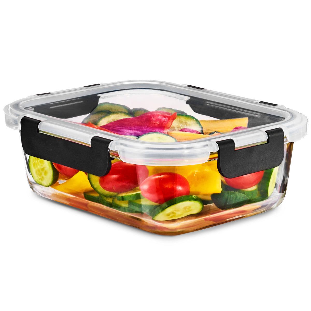 Airtight Glass Food Prep and Storage Container with Lid (Single)