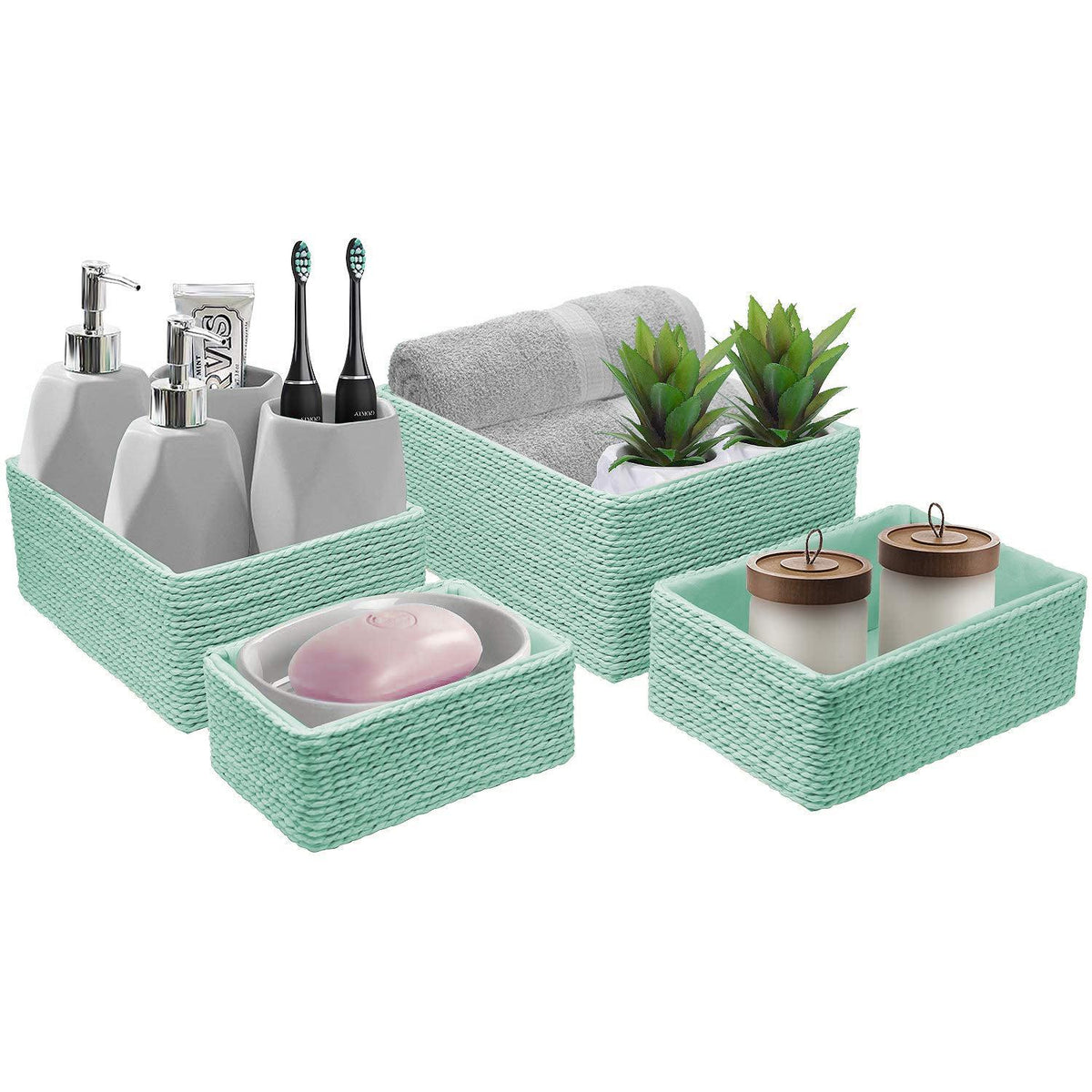 Woven Rope Baskets (4 Pack)