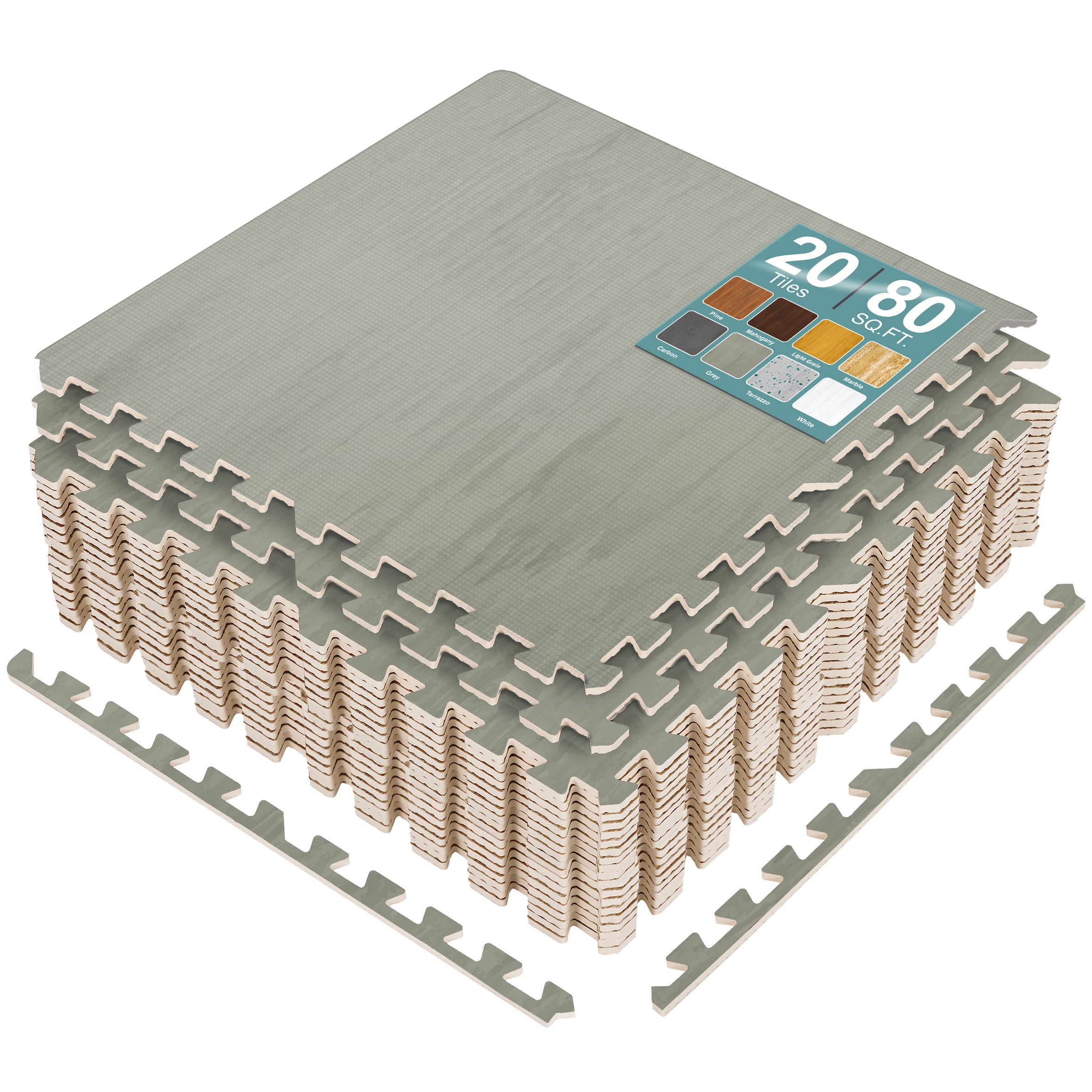 Wood Grain Floor Tiles Interlocking Mats - Sorbus Home