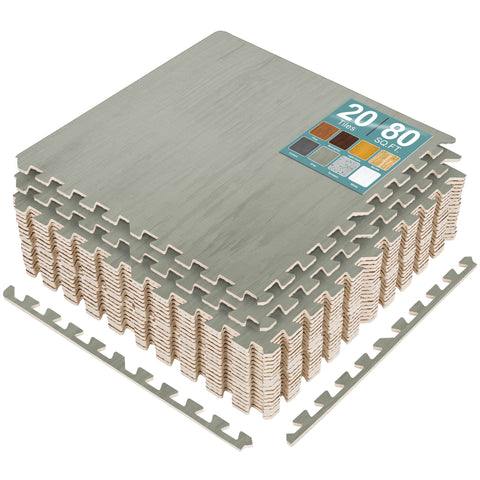 Wood Grain Floor Tiles Interlocking Mats - Sorbus Home