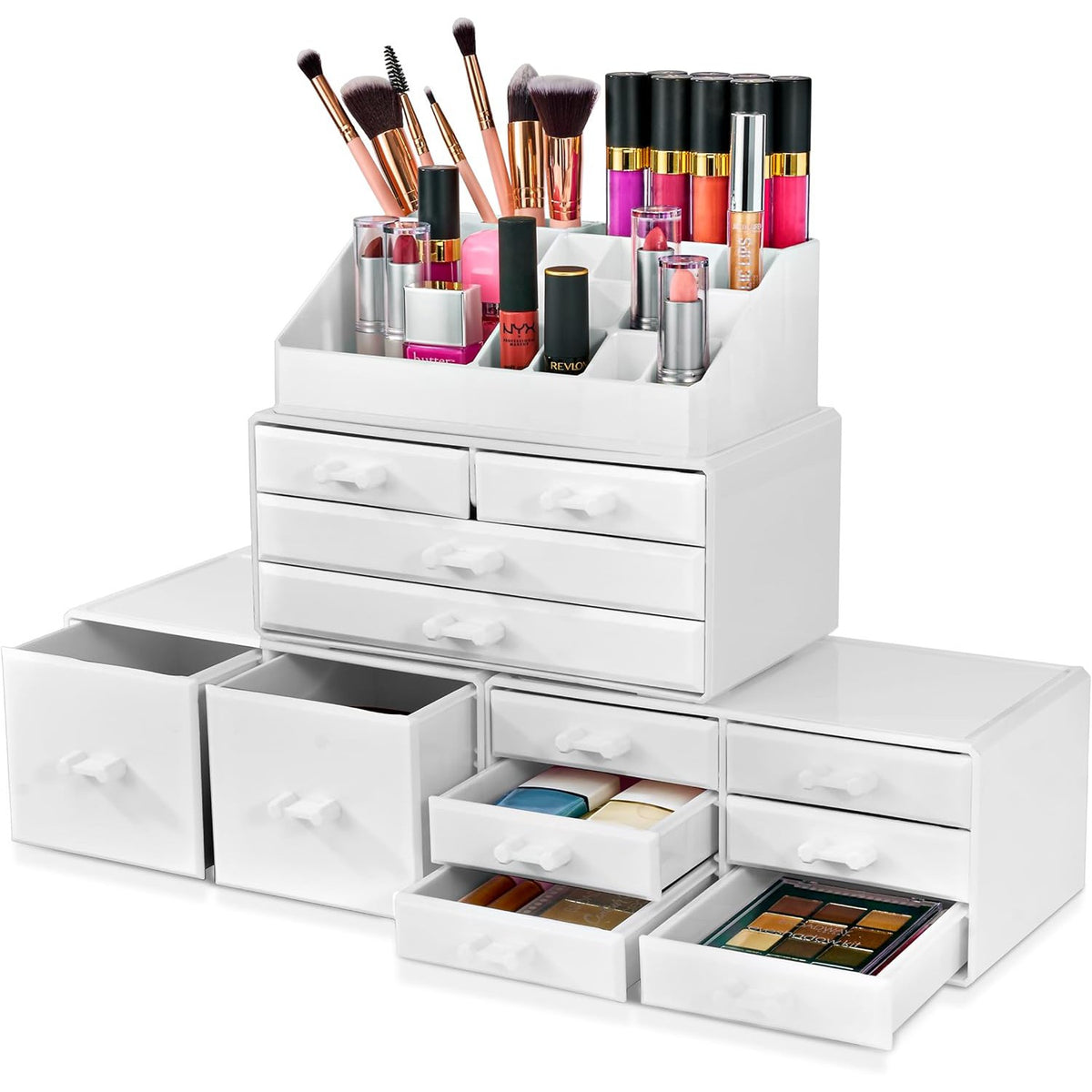 Stackable Makeup Storage Stackable Makeup Organizer (12 Drawer) – Sorbus Home