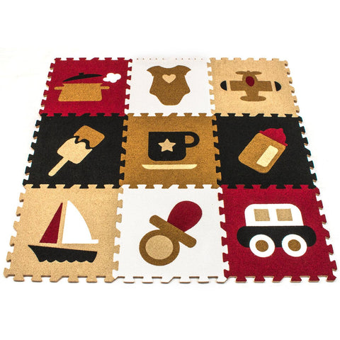 Floor Puzzle Mat Interlocking Set (9 Pc)