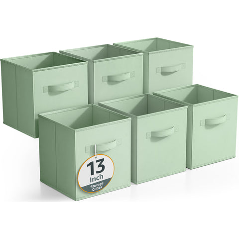 13" Large Cube Storage Bins (6 Pack Solid)