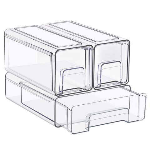 Clear Storage Drawers Case with Handles