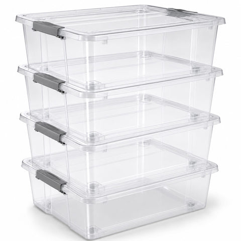 Underbed Bins with Lids (Set of 4)