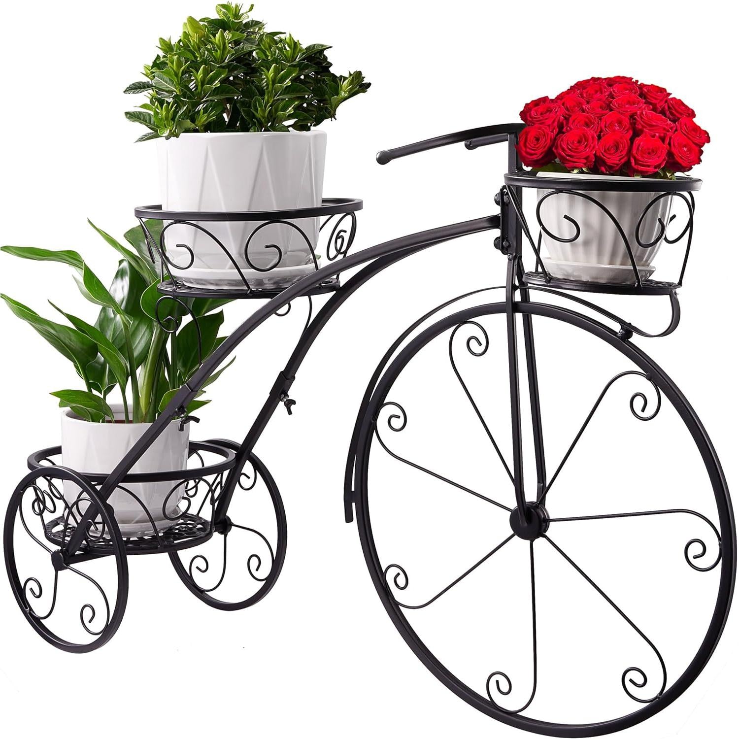 plant pot wheeled stands Tricycle Flower Pot Stand – Sorbus Home