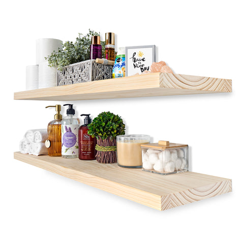 Solid Wood Floating Shelves (35”, Set of 2)