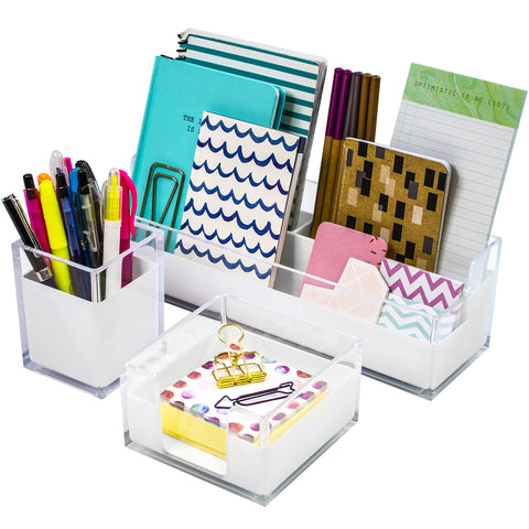 Acrylic Desk Organizer Set (3 Piece)