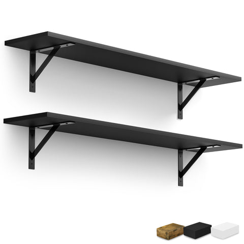 Wall Shelves with Metal Bracket (Set of 2)