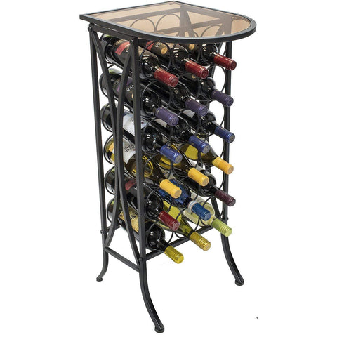 18 Bottle Wine Stand (Glass Top)