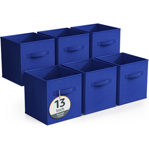 13" Large Cube Storage Bins (6 Pack Solid)