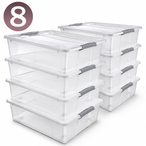 Underbed Bins with Lids (Set of 8)