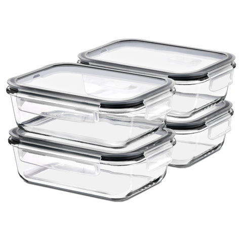 Glass Food Storage Containers with Lids and Vents