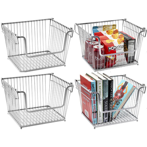 Storage basket with handle (4 Pack)