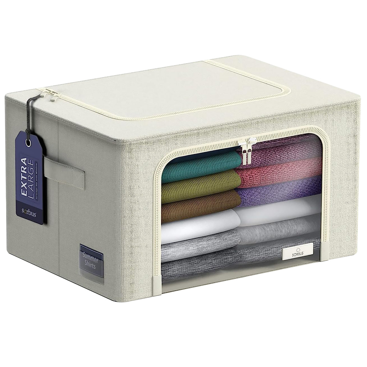 Jumbo Storage Bin with Metal Frame (Single Pack) - Sorbus Home
