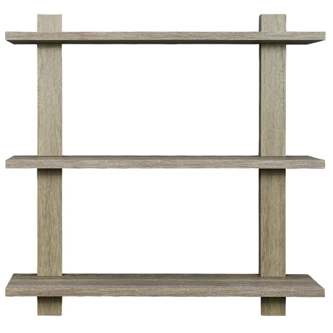 Asymmetric Wood Floating Shelf (3 Tier)