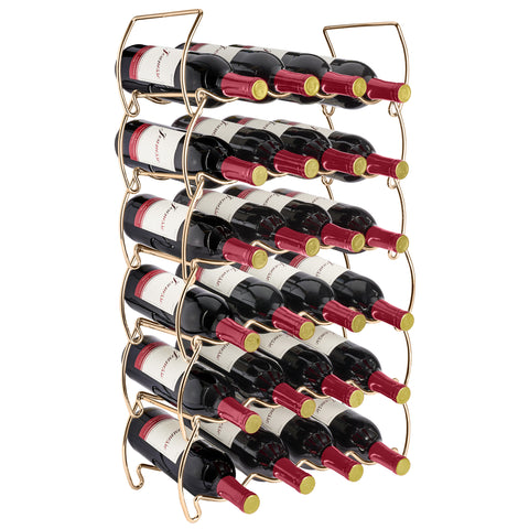 6-Tier Stackable and Detachable Wine Rack Holds 24 Bottles