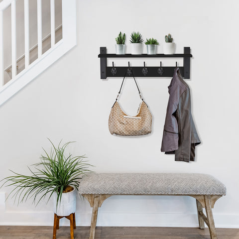 Coat Hooks Wall Mount Floating Shelf (Large & XL)