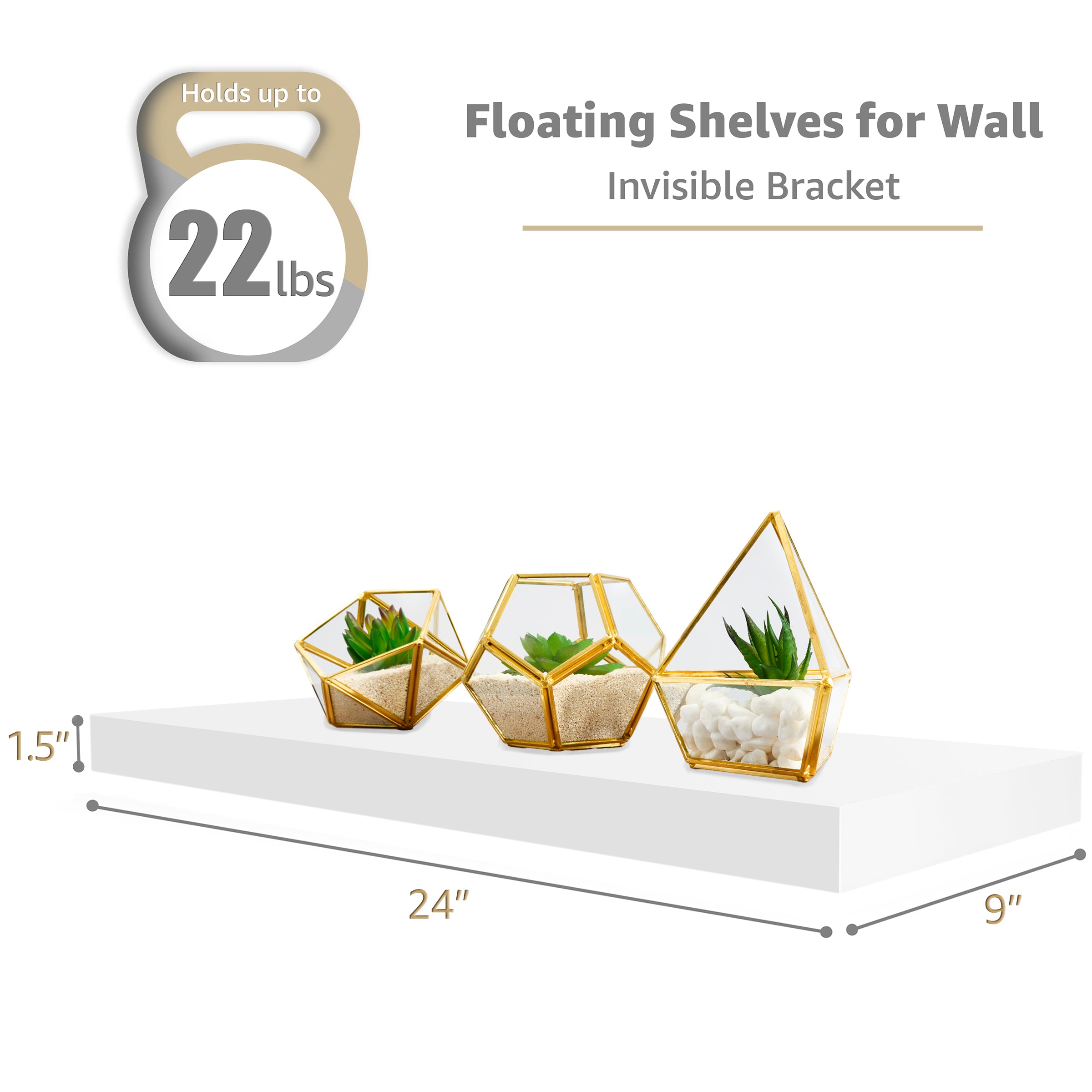 Sorbus Floating Shelves for Wall - 24 Inch Wall Shelves