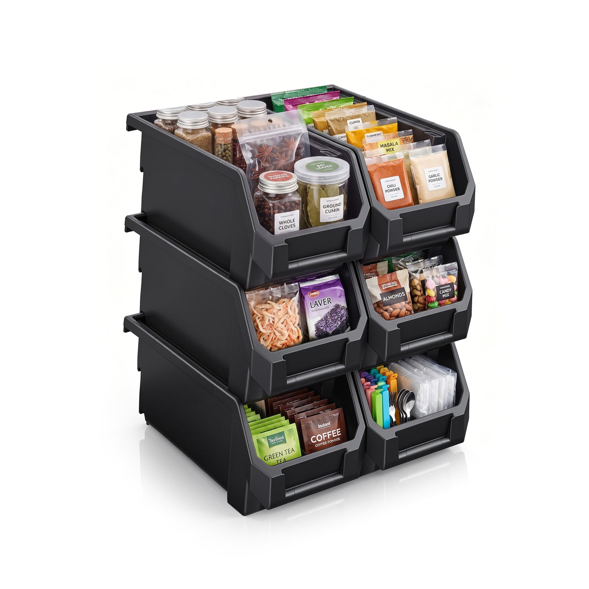 Open Front Kitchen Storage Bin